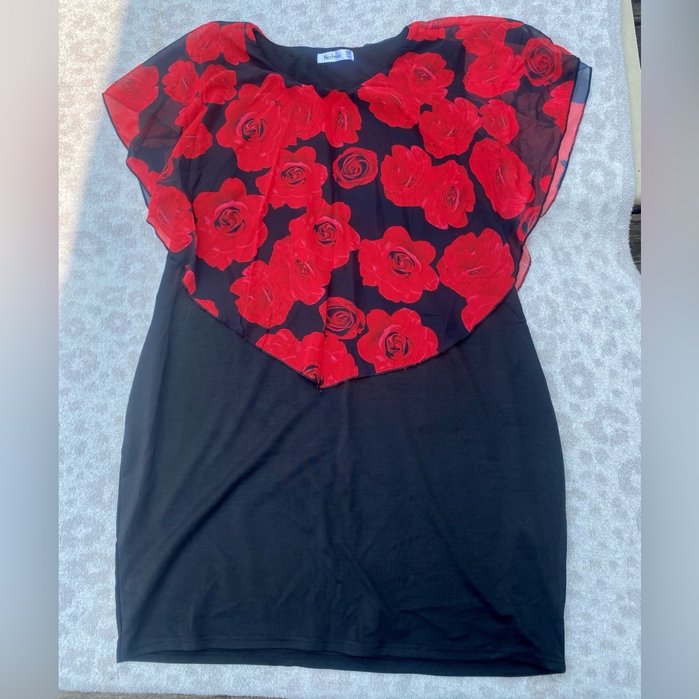 Black and red bodycon dress